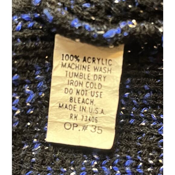 GFC LTD Womens Pullover Mock Turtleneck Sweater Blue/Black Sparkle Sz M - Picture 8 of 8